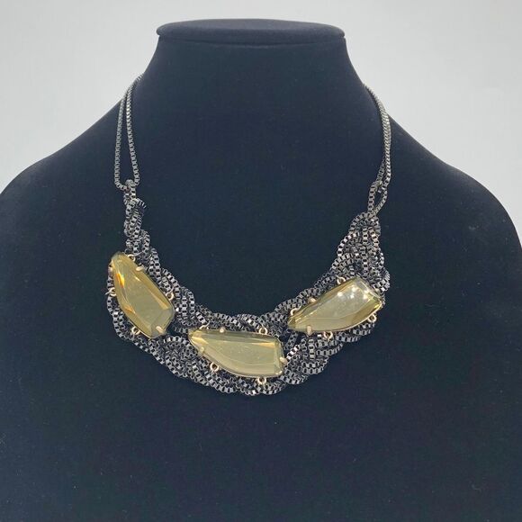 Banana Republic Braided Chain Necklace w/ Crystals - Picture 4 of 4